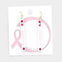 Strength Message Bar Drop Earrings