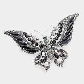 Glass Crystal Butterfly Pin Brooch