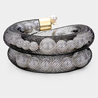 Mesh Tube Pearl Adjustable Bracelet