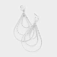 Open Teardrop Metal Dangle Earrings 