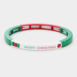 MERRY CHRISTMAS Message Stretch Bracelet