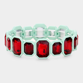 Glass Crystal Resin Trim Stretch Bracelet