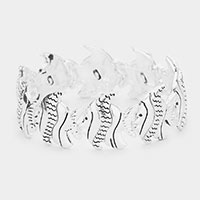 Burnished Metal Tropical Fish Stretch Bracelet