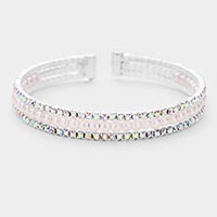 Rhinestone Pearl Evening Cuff Bracelet
