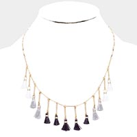 Tassel Drop Bib Necklace 
