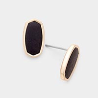 Two Tone Metal Stud Earrings 