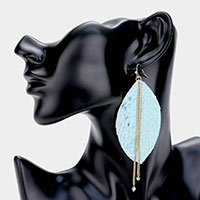 Reptile Pattern Faux Leather Chain Drop Earrings 
 