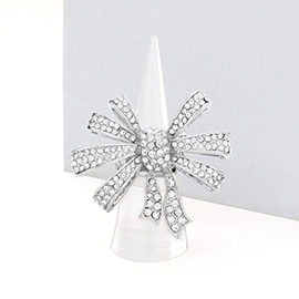 Rhinestone Pave Bow Stretch Ring