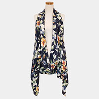 Flower Pattern Scarf Vest