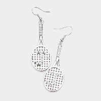 Rhinestone J Drop Metal Earrings 
