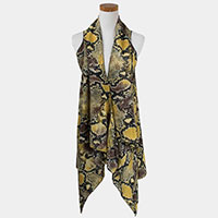 Snake Skin Pattern Scarf Vest Poncho