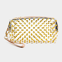 Glittered Polka Dots Pouch Bag
