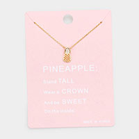 Rhinestone Pineapple Pendant Necklace