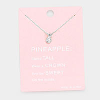 Rhinestone Pineapple Pendant Necklace