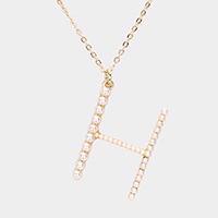 Pearl Statement Monogram Pendant Necklace