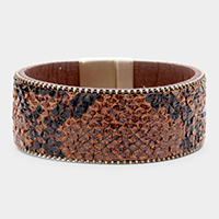 Reptile Faux Leather Magnetic Bracelet