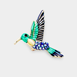 Rhinestone Detail Bird Pin Brooch