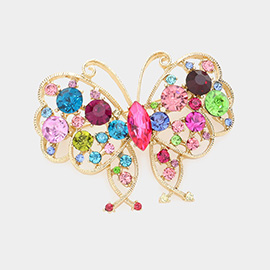 Marquise Round Crystal Butterfly Pin Brooch