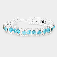 Round Crystal Rhinestone Evening Bracelet 