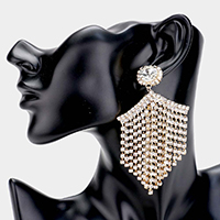 Crystal Rhinestone Multi Strand Drop Evening Earrings