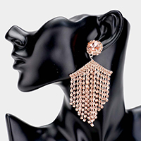 Crystal Rhinestone Multi Strand Drop Evening Earrings 