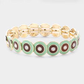 Multi Round Color Block Stretch Bracelet