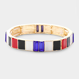 Multi Color Block Stretch Bracelet