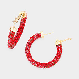 Rhinestone Pave Hoop Earrings