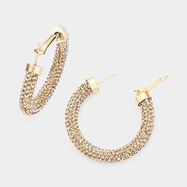 Rhinestone Pave Hoop Earrings