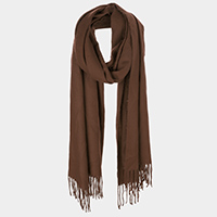 Solid Tassel Oblong Scarf