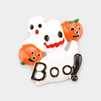 Enamel Boo! Ghost Pumpkin Pin Brooch