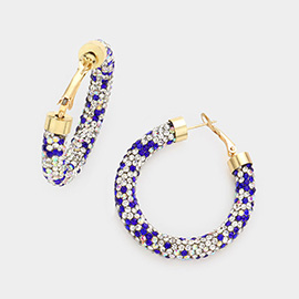 Rhinestone Pave Hoop Earrings