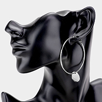 Metal Hoop Disc Link Earrings