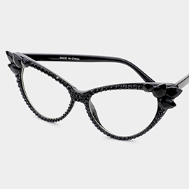 Cat Eyes Stone Embellished UV Protection Optical Glasses