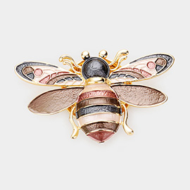 Colored Metal Honey Bee Magnetic Brooch