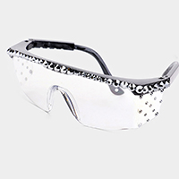 Stone Embellished Visor Sunglasses