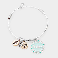 Believe Metal Cross Wings Charm Hook Bracelet