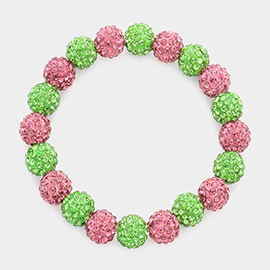 Colorful Shamballa Ball Stretch Bracelet