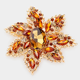 Multi Stone Flower Pin Brooch