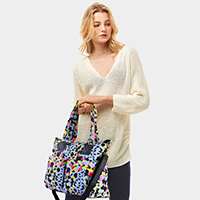 Animal Print Puffer Tote Bag