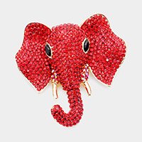 Rhinestone Elephant Pin Brooch