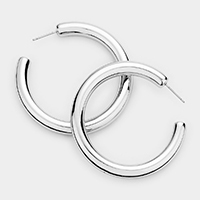 Bold Metal Half Hoop Earrings