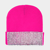 Embellished Rhinestone Beanie Hat