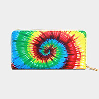 Tie Dye Print Long Zipper Wallet