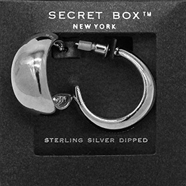 SECRET BOX_Sterling Silver Dipped Metal Half Hoop Earrings