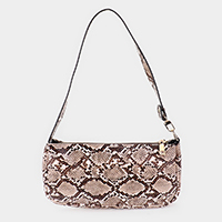 Snake Pattern Faux Leather Shoulder Bag