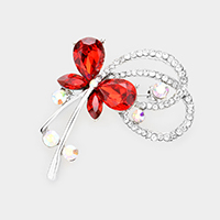 Multi Stone Butterfly Pin Brooch