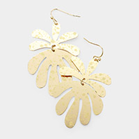 Splash Metal Leaf Link Dangle Earrings