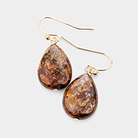 Natural Stone Teardrop Dangle Earrings