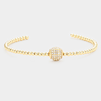 Stone Embellished Ball Cuff Bracelet